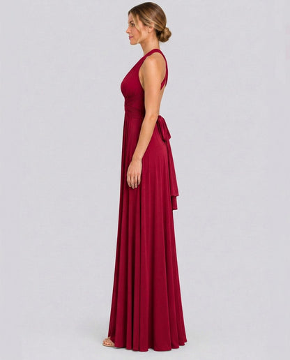 Halter Pleated Empire Waist Maxi Dress