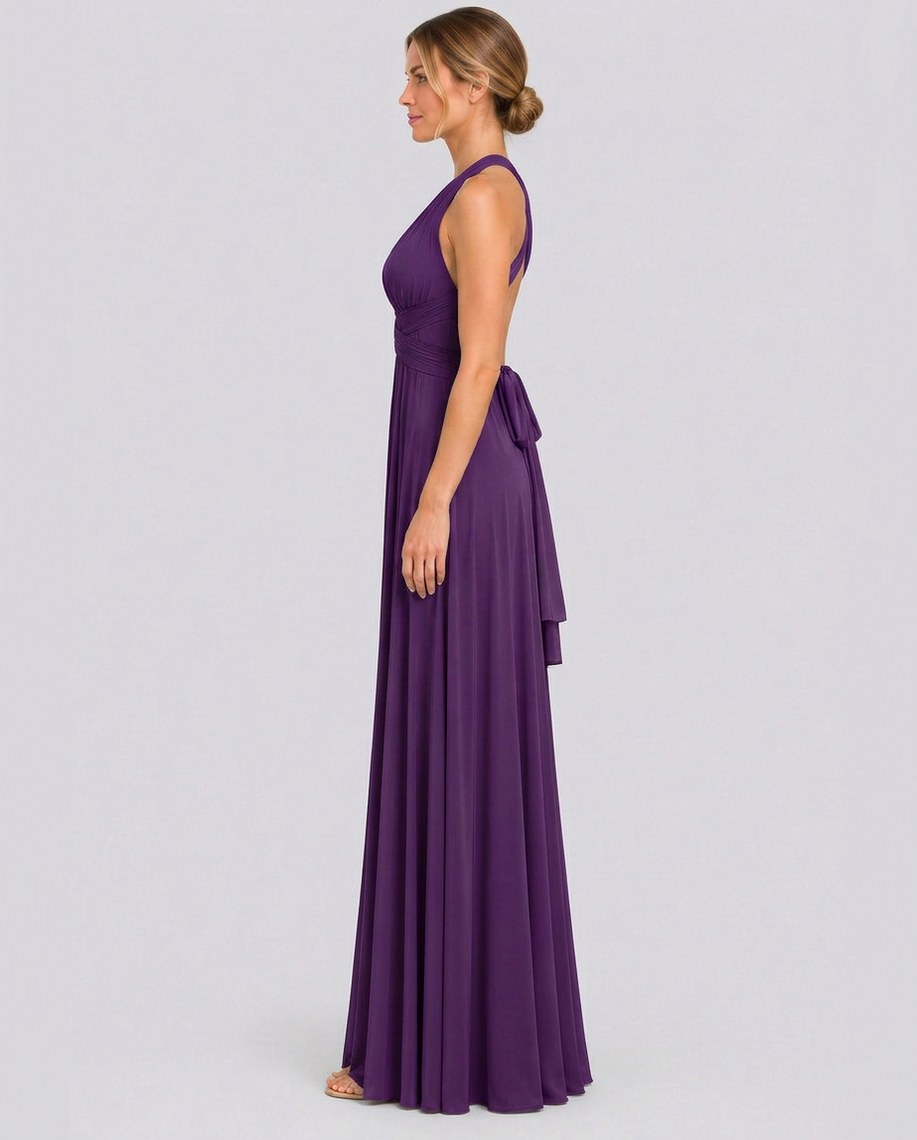 Halter Pleated Empire Waist Maxi Dress