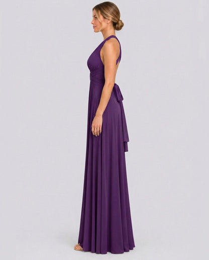 Halter Pleated Empire Waist Maxi Dress