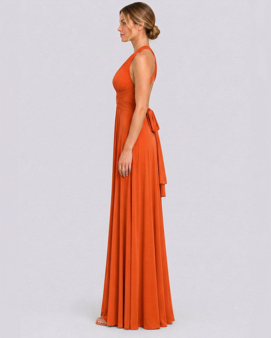 Halter Pleated Empire Waist Maxi Dress