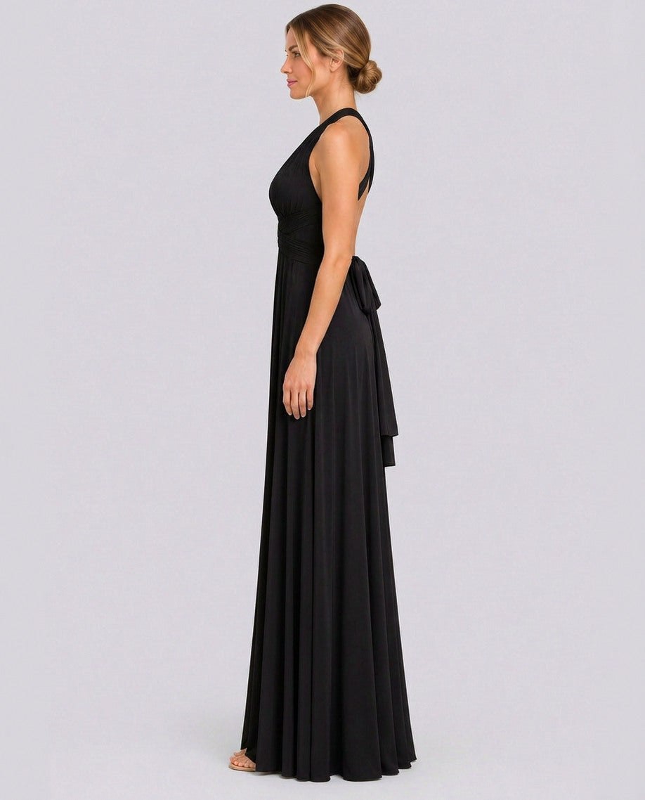 Halter Pleated Empire Waist Maxi Dress