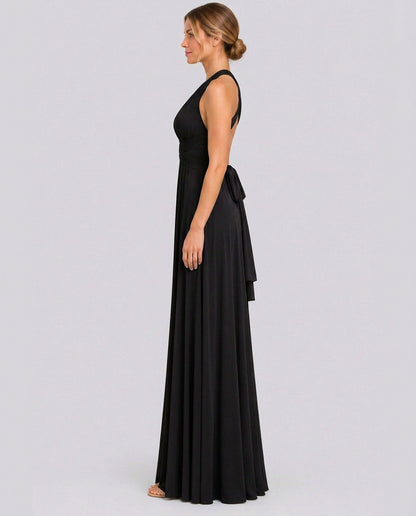 Halter Pleated Empire Waist Maxi Dress