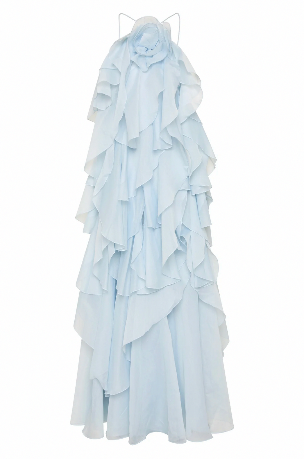 Halter Tiered Ruffle Maxi Dress