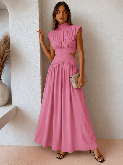 High Neck Cutout Maxi Dress