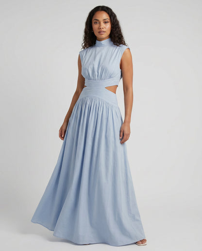 High Neck Cutout Maxi Dress