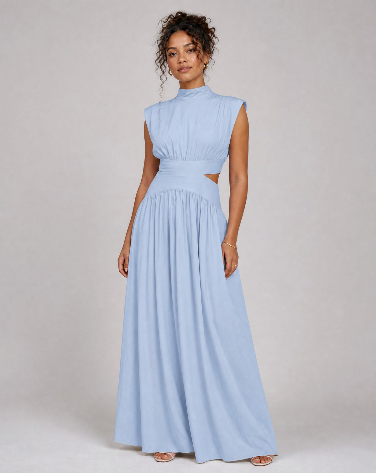 High Neck Cutout Maxi Dress