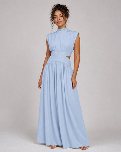 High Neck Cutout Maxi Dress