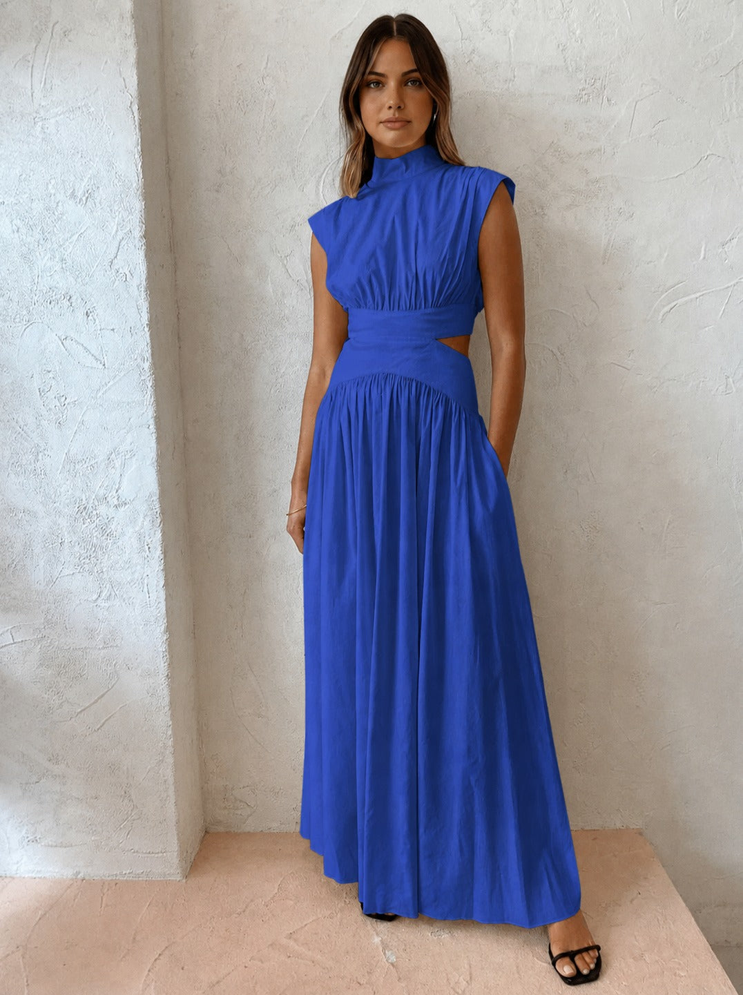 High Neck Cutout Maxi Dress