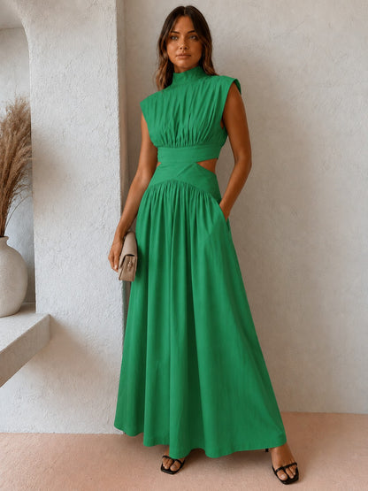High Neck Cutout Maxi Dress