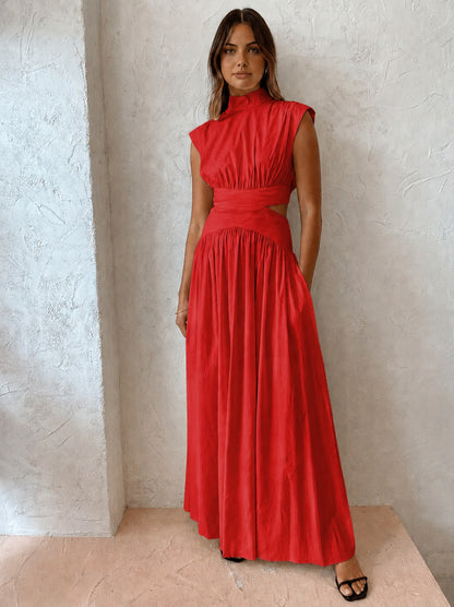 High Neck Cutout Maxi Dress