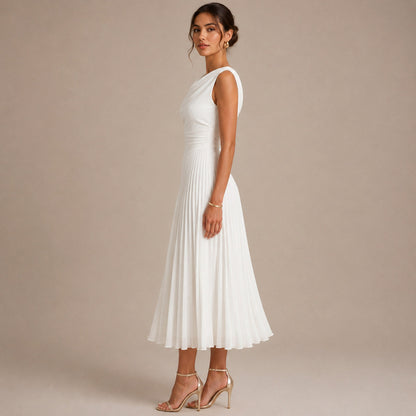 Chiffon Cowl Midi Dress