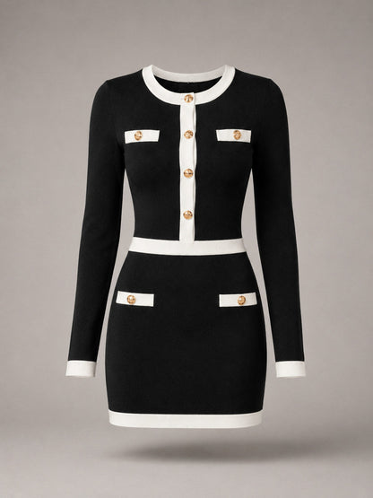 Knit Button Front Sweater Dress