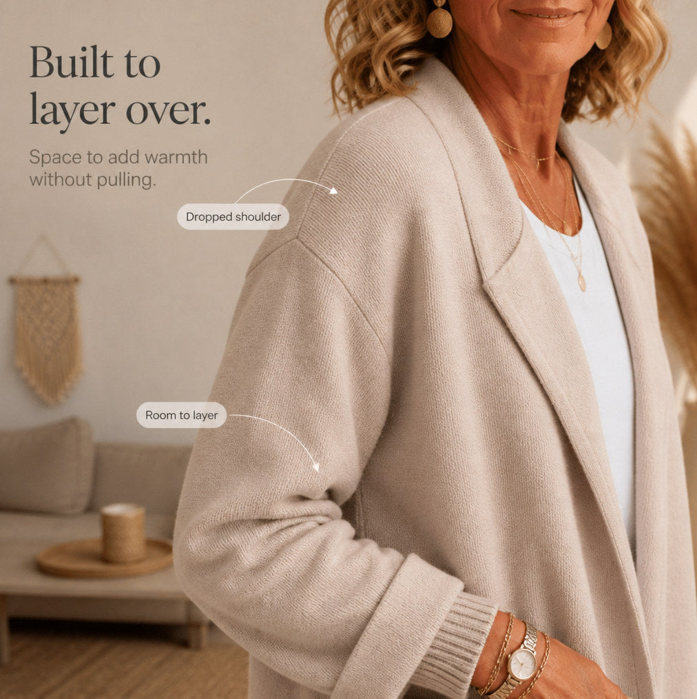 Knit Long Sleeve Open Front Coat