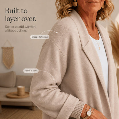 Knit Long Sleeve Open Front Coat
