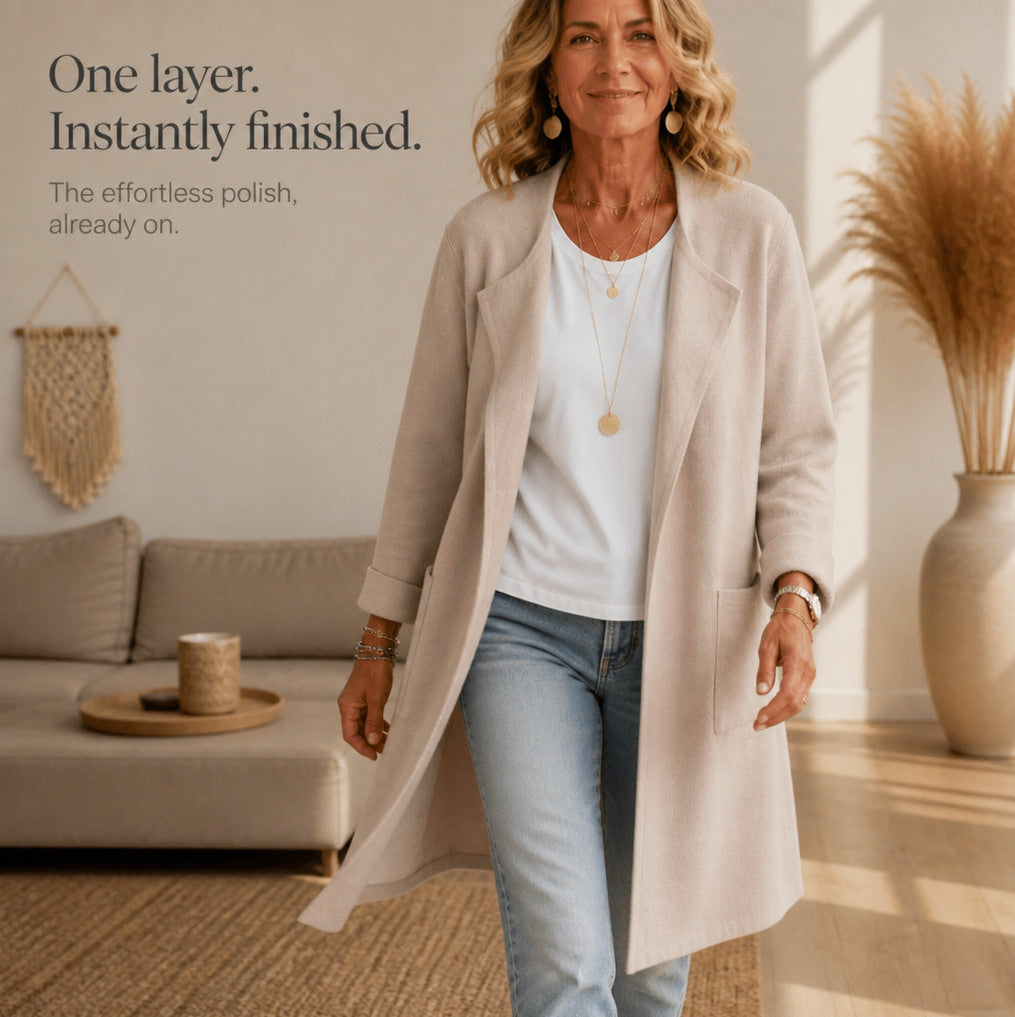 Knit Long Sleeve Open Front Coat