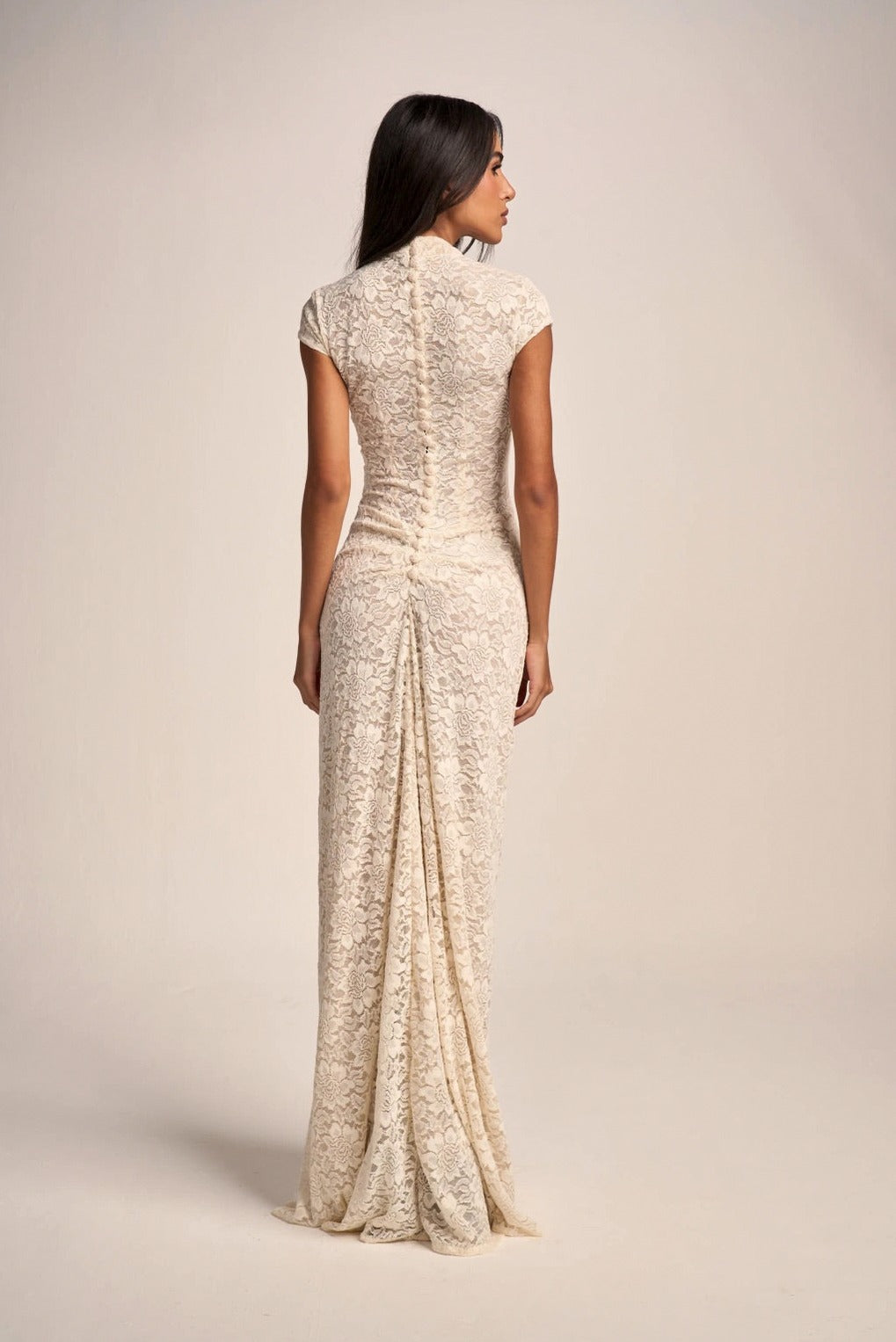 Lace Cap Sleeve Maxi Dress