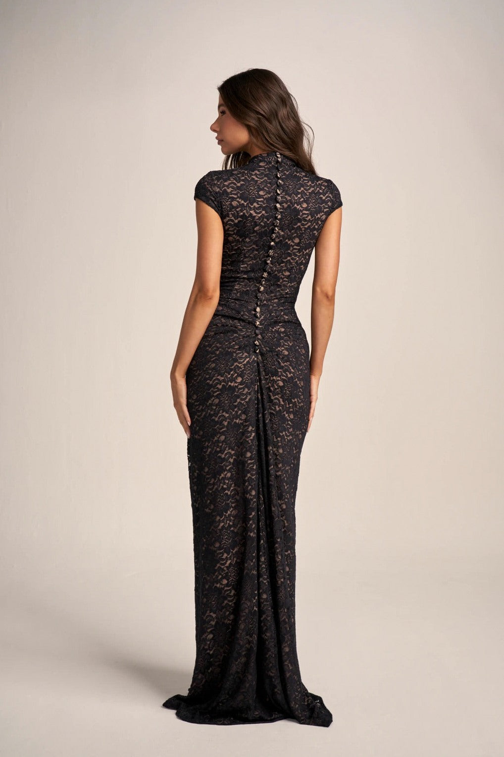 Lace Cap Sleeve Maxi Dress