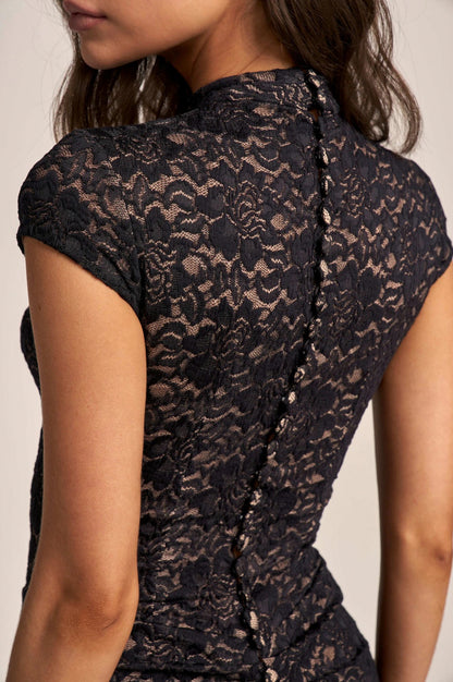 Lace Cap Sleeve Maxi Dress