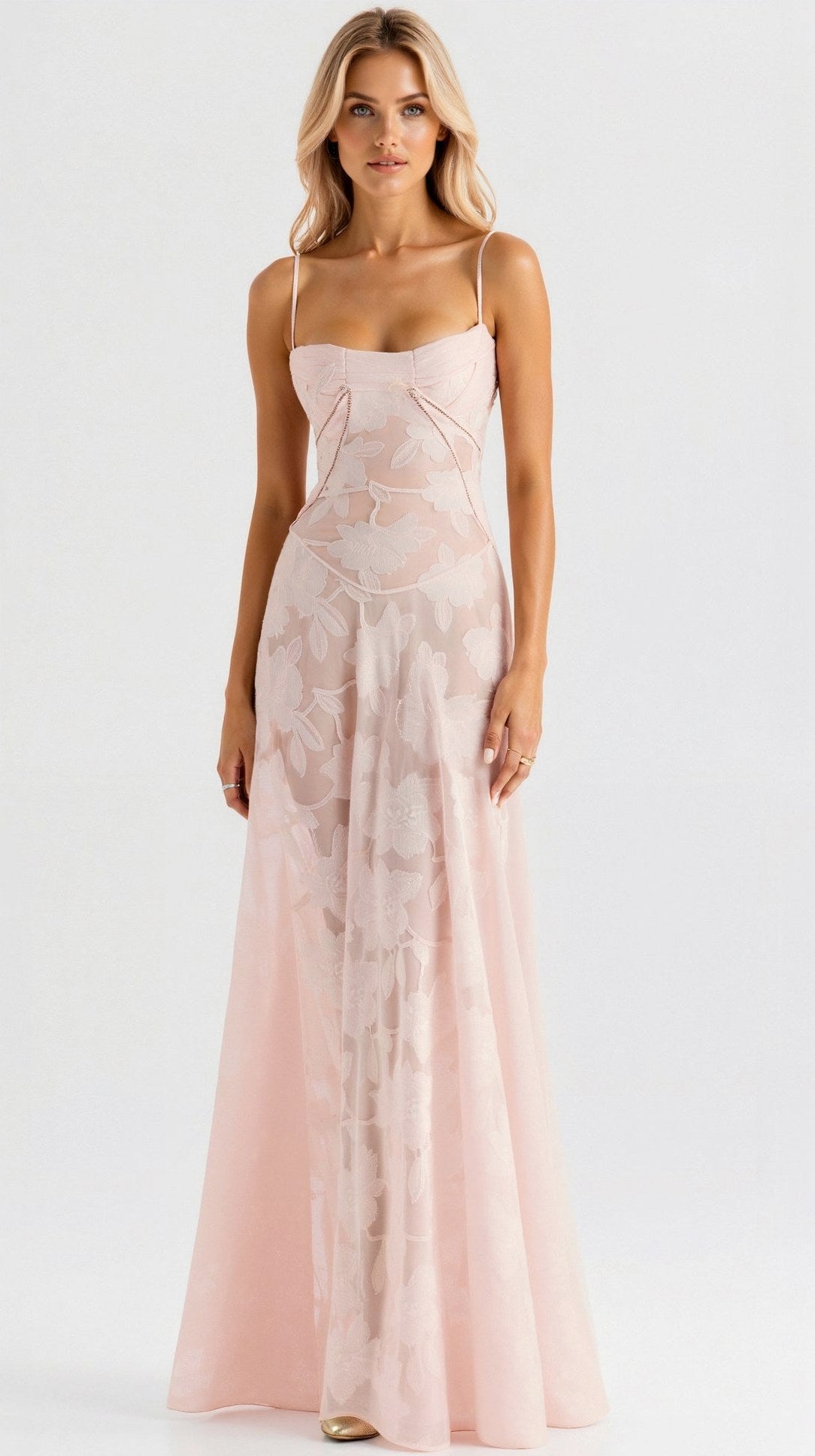 Lace Corset Sweetheart Maxi Dress