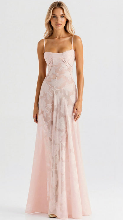 Lace Corset Sweetheart Maxi Dress