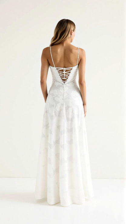 Lace Corset Sweetheart Maxi Dress