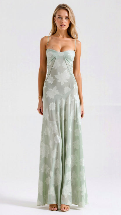 Lace Corset Sweetheart Maxi Dress