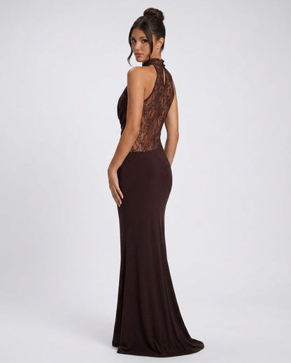 Lace High Neck Cutout Maxi Dress