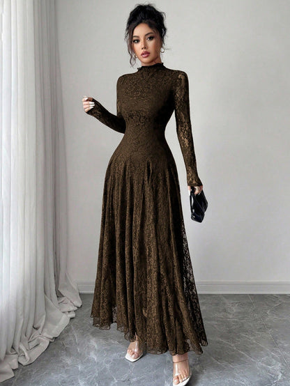 Lace Long Sleeve Maxi Dress