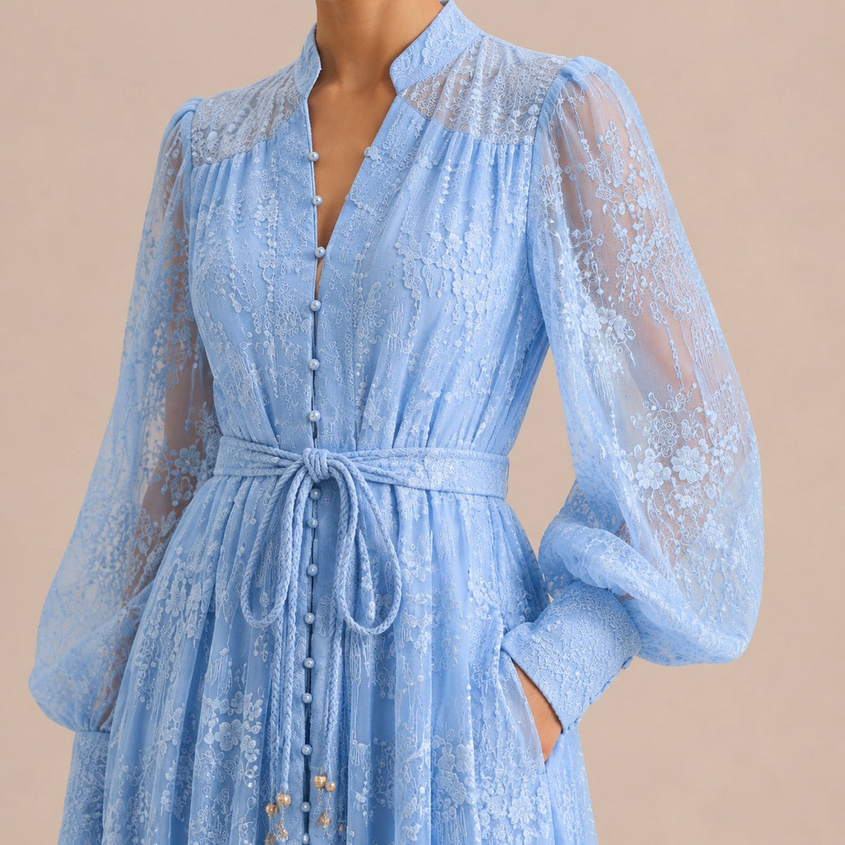 Lace Long Sleeve Maxi Dress