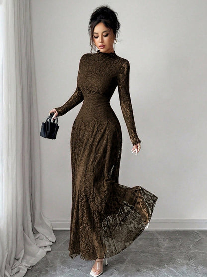 Lace Long Sleeve Maxi Dress