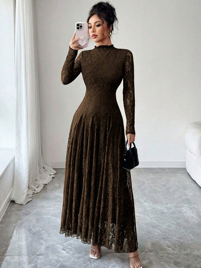 Lace Long Sleeve Maxi Dress