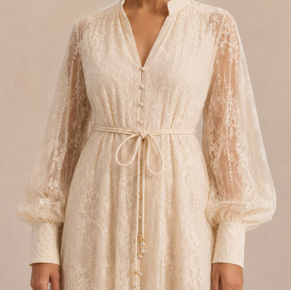 Lace Long Sleeve Maxi Dress