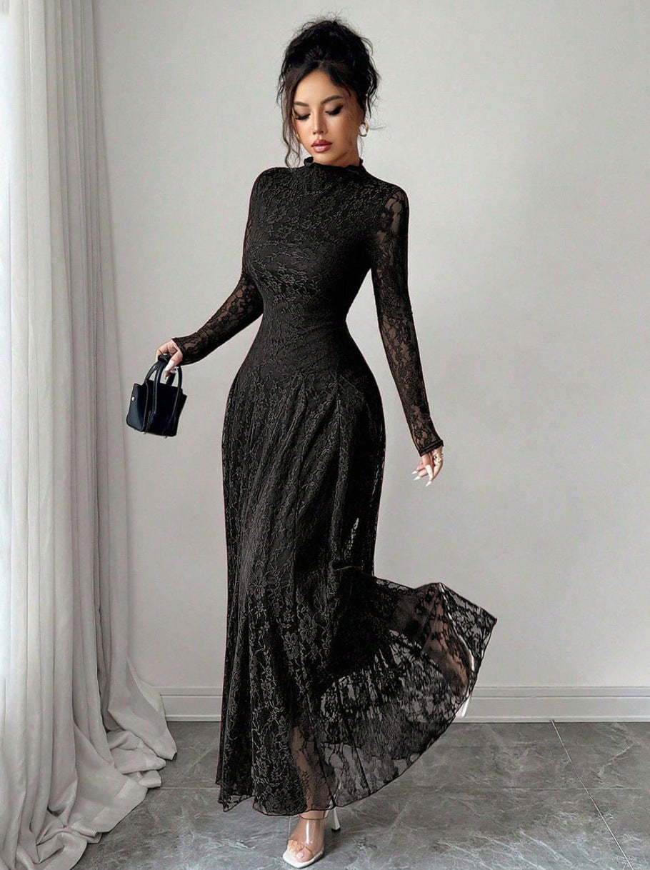 Lace Long Sleeve Maxi Dress