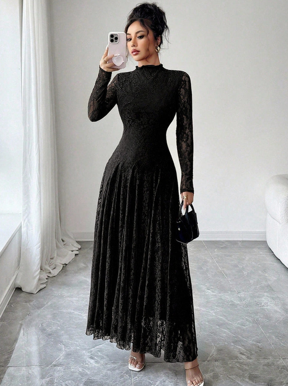 Lace Long Sleeve Maxi Dress