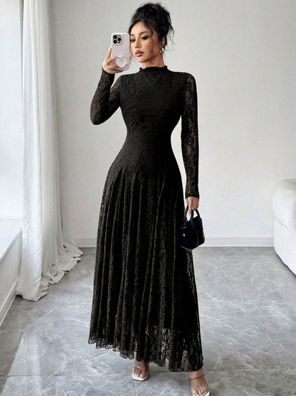 Lace Long Sleeve Maxi Dress