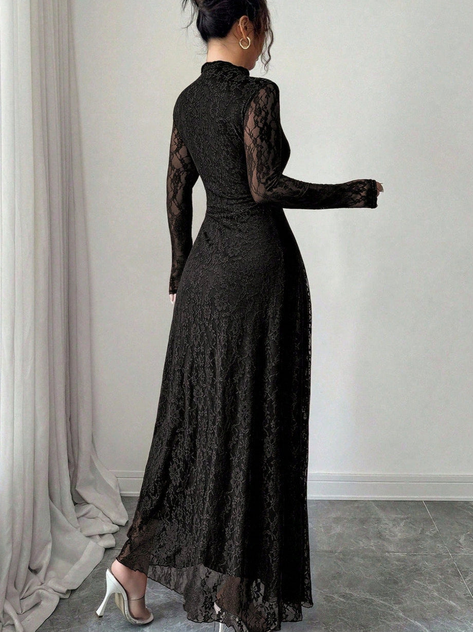 Lace Long Sleeve Maxi Dress