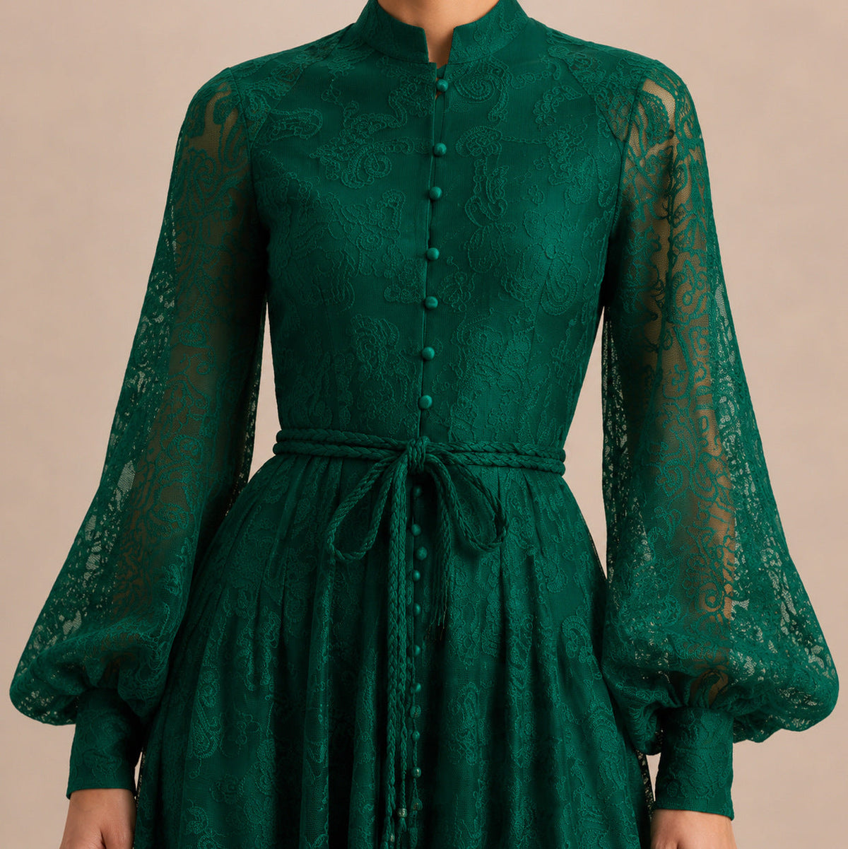Lace Long Sleeve Maxi Dress