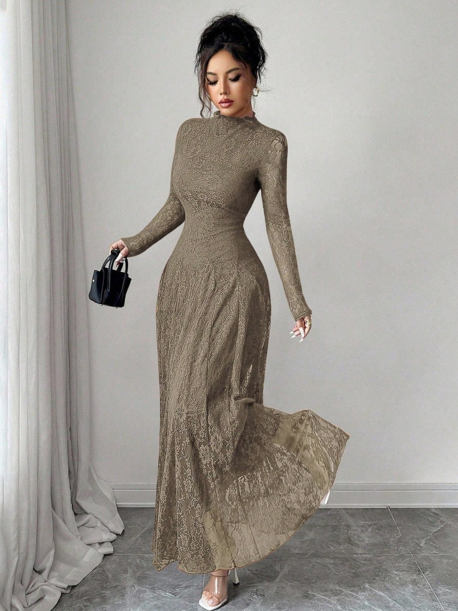 Lace Long Sleeve Maxi Dress
