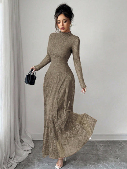 Lace Long Sleeve Maxi Dress