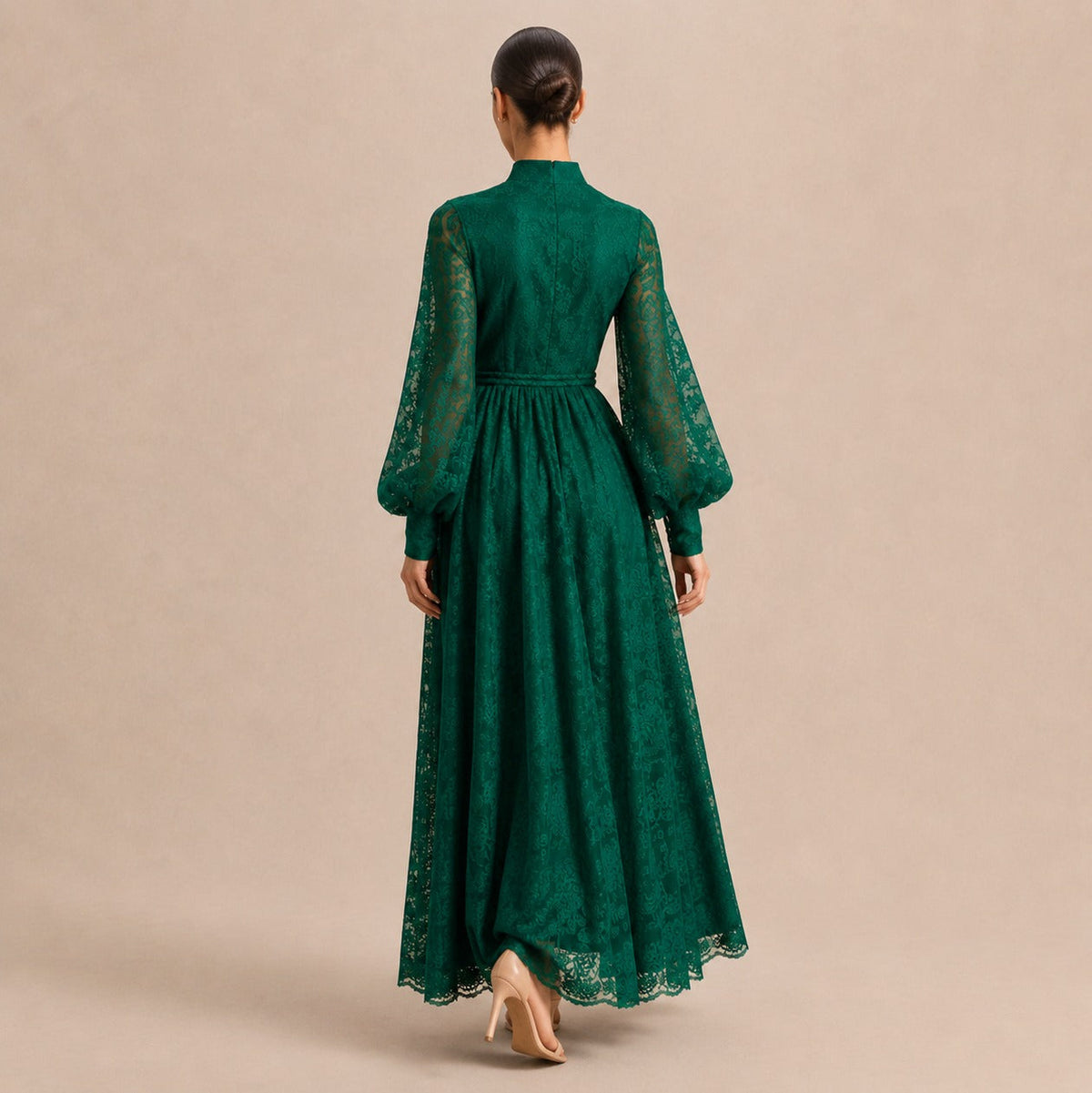 Lace Long Sleeve Maxi Dress