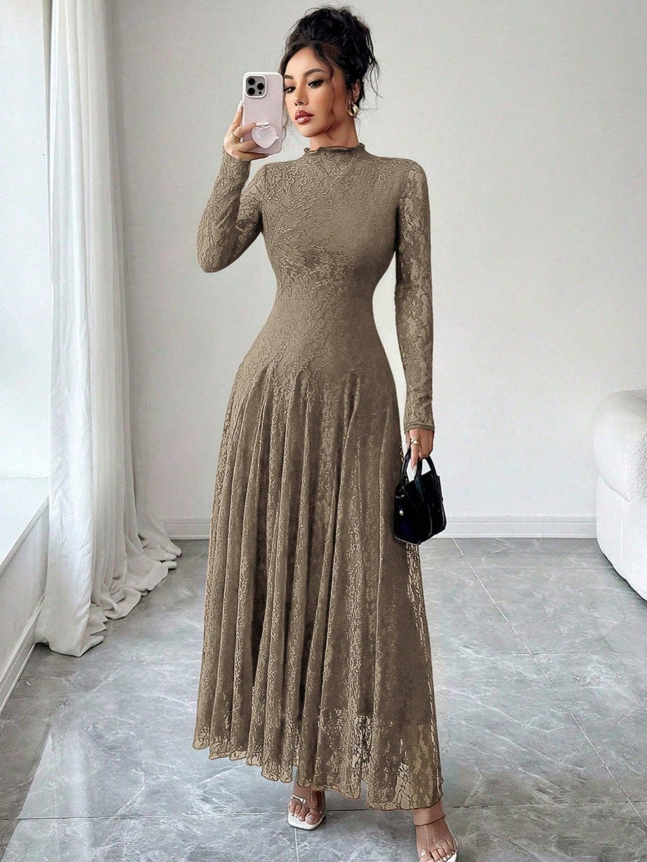 Lace Long Sleeve Maxi Dress