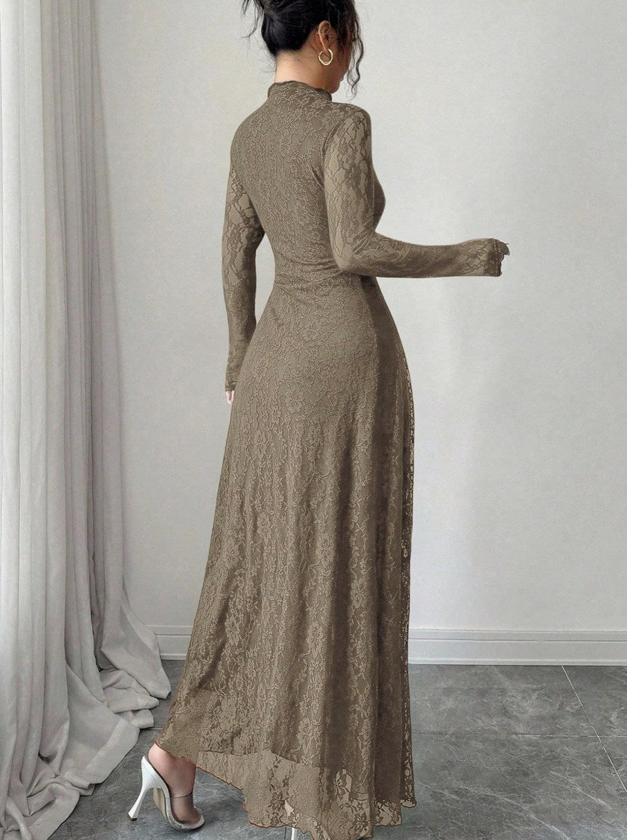 Lace Long Sleeve Maxi Dress