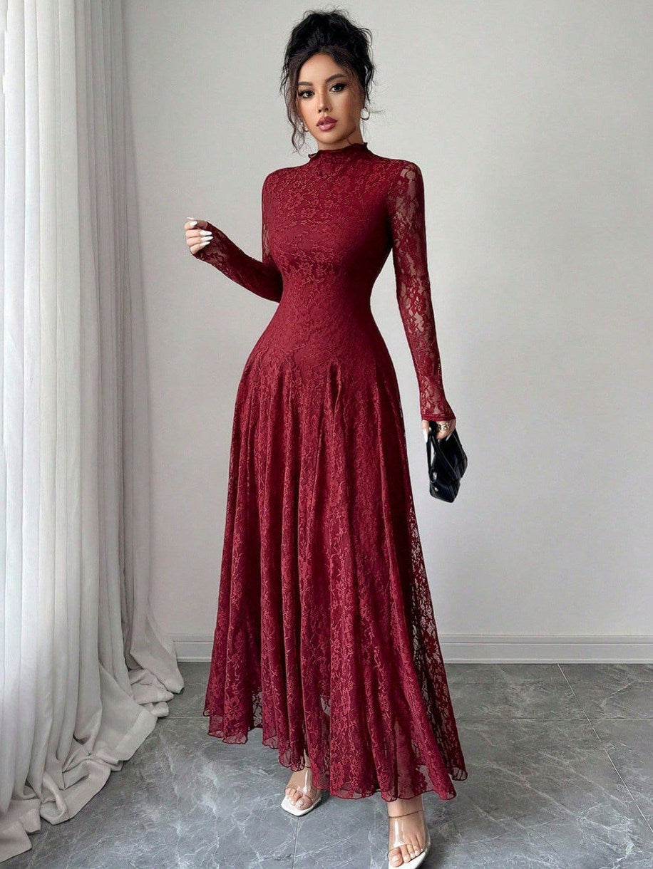 Lace Long Sleeve Maxi Dress