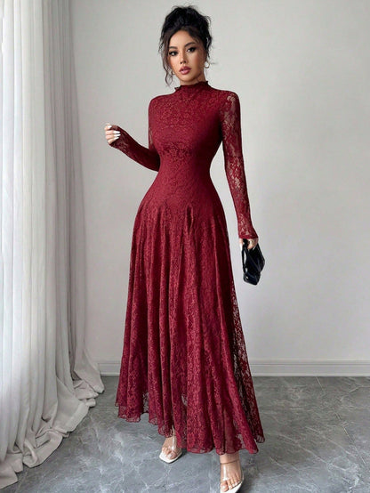 Lace Long Sleeve Maxi Dress