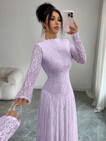 Lace Long Sleeve Maxi Dress