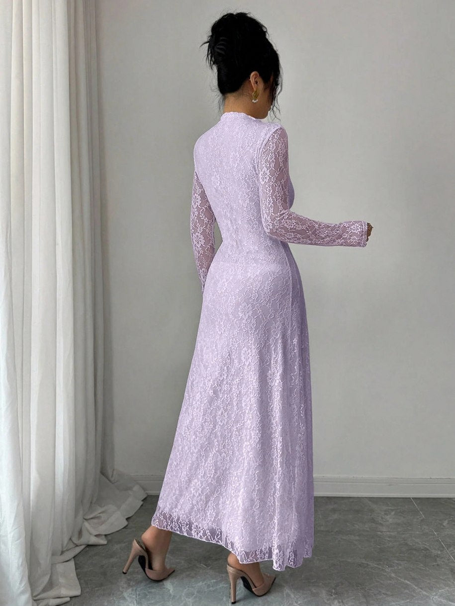 Lace Long Sleeve Maxi Dress
