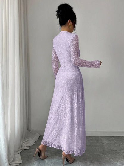 Lace Long Sleeve Maxi Dress