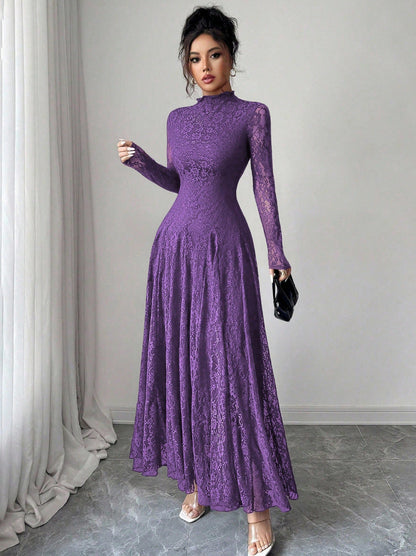 Lace Long Sleeve Maxi Dress