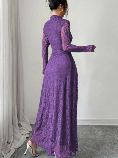 Lace Long Sleeve Maxi Dress