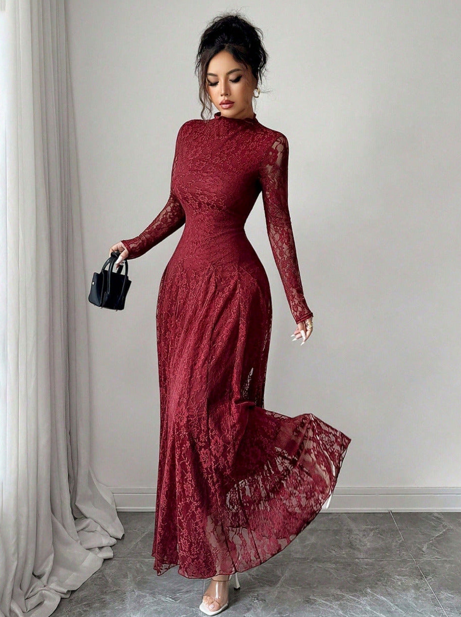 Lace Long Sleeve Maxi Dress